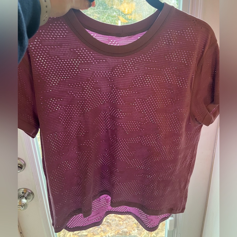 Lululemon Train to Be Shirt - Purple Camo - Size 8/10